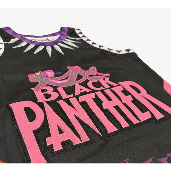 Pink Panther X Marvel Black Panther T'Challa Headgear Classics Basketball Jersey - Picture 3 of 5
